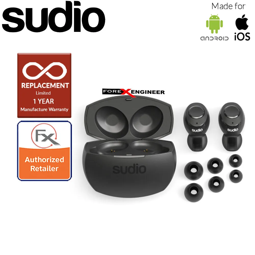 Sudio Tolv R - True Wireless Earbuds and Long Lasting Battery ( Black ) ( Barcode : 7350071383544 )