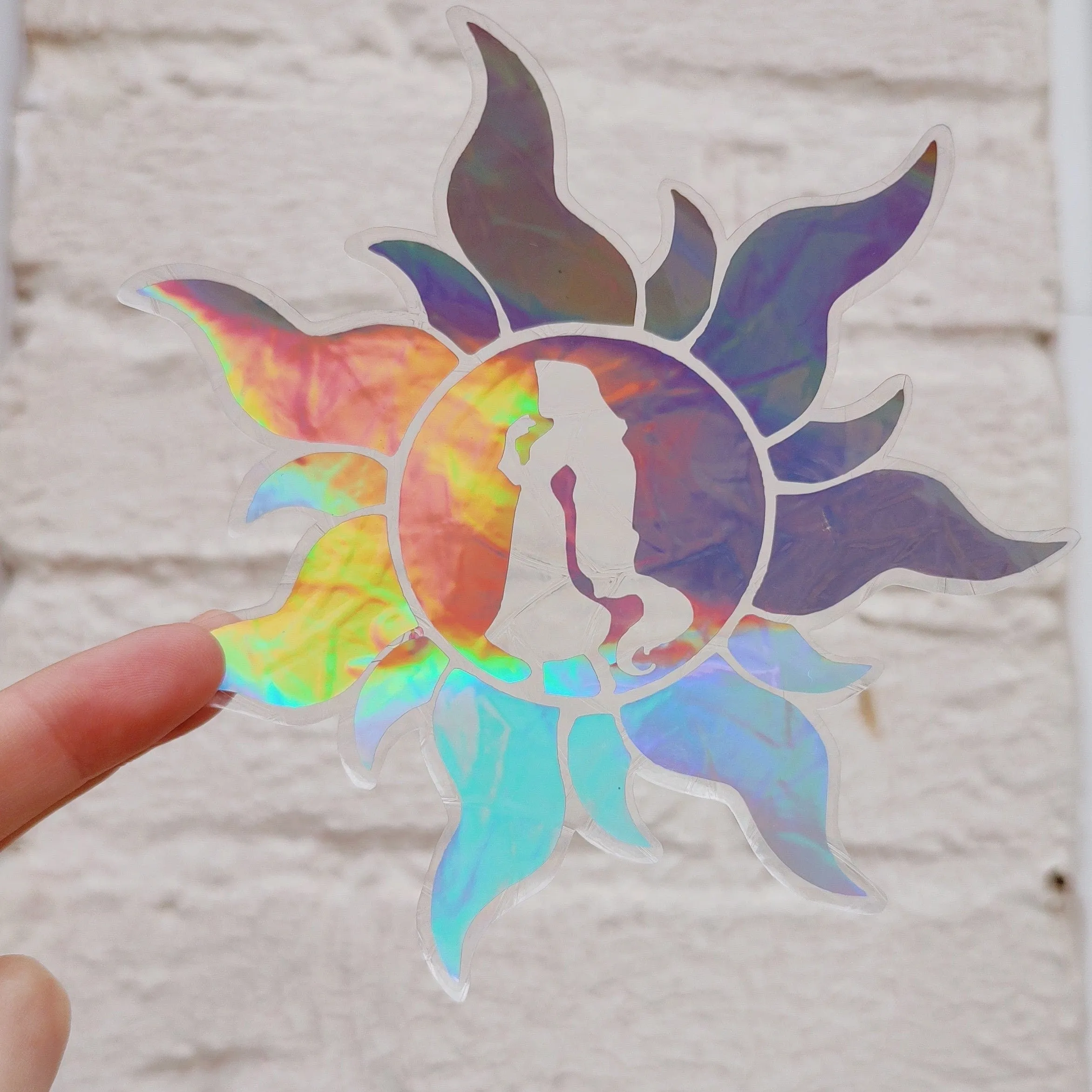 Sun Lantern Suncatcher Sticker Rainbow Maker Princess Window Cling Decal Home Decor Light Prism Sunshine Nature Weather Cute Design Window