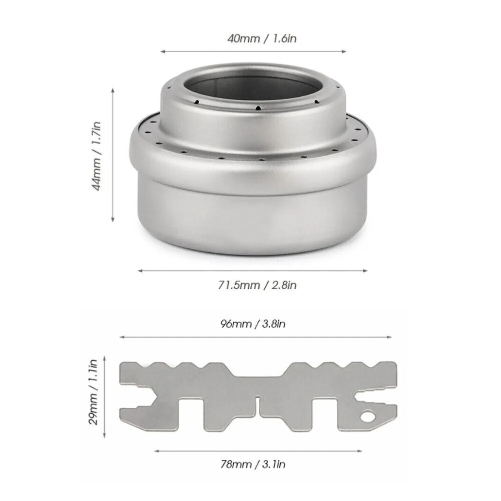 US 1-2 Titanium Portable Camping Hiking Alcohol Stove Cross Burner w/ Lid Stand