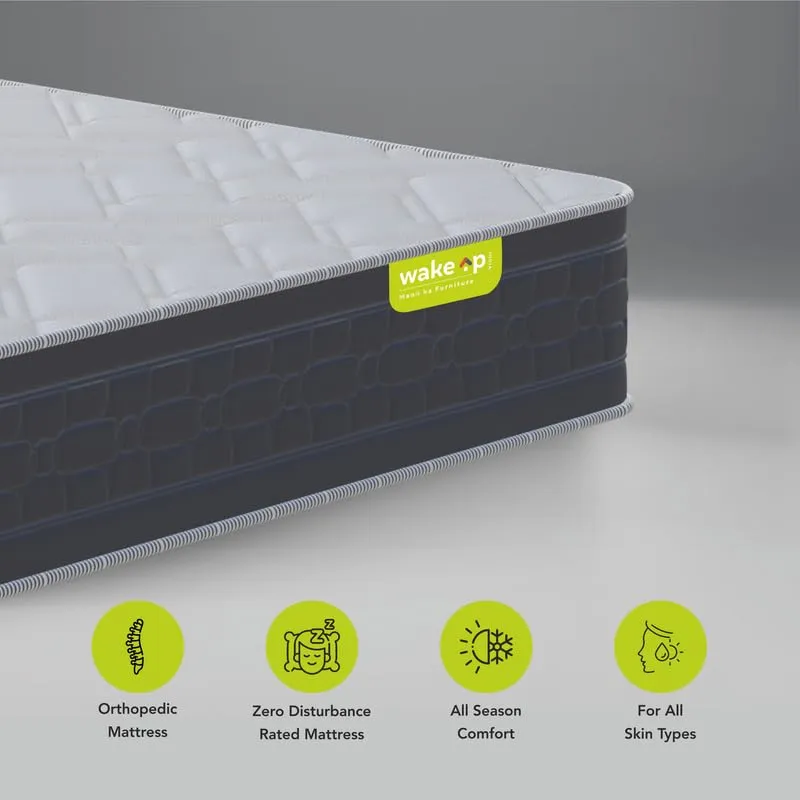 wakeup INDIA Spring Mattress| 10 Years Warranty|Dreamsway Pocket Spring Mattress|8 inch Mattresses,King Bed|Breathable Fabric,Bouncy Hotel Feel Mattress|Fire-Retardant (King Size - 78X72X8 inch)