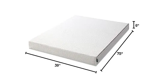 ZINUS 6 Inch Cooling Essential Foam Mattress / Affordable Mattress / Bed-in-a-Box / CertiPUR-US Certified, Twin, White